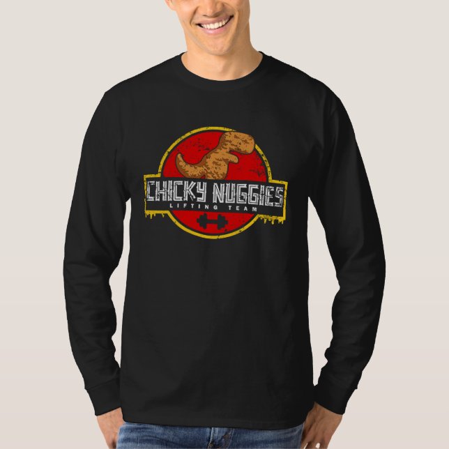 Chicky Nuggies Lifting Team Chicken Nugget  Distre T-Shirt (Vorderseite)