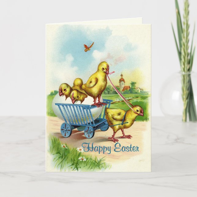 Chicky Wagon Ostergrußkarte Feiertagskarte (Vorderseite)