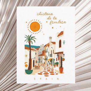 Chiclana de la frontera Spanien weiße Stadt Urlaub Postkarte