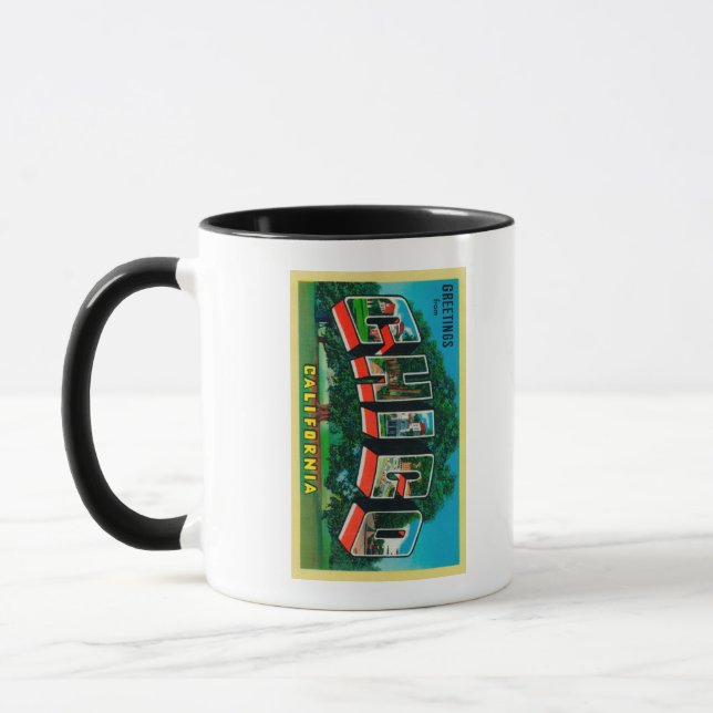Chico, Kalifornien - Große Buchstabenszenen Tasse (Links)