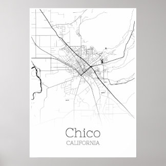 Chico Map - Kalifornien - City Map Poster