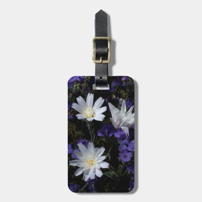 Chicorée und Phacelia-Wildblumen Gepäckanhänger (Vorderseite vertikal)