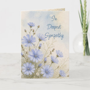 Chicory Immerblau Blaue Blume Floral Beileid Karte
