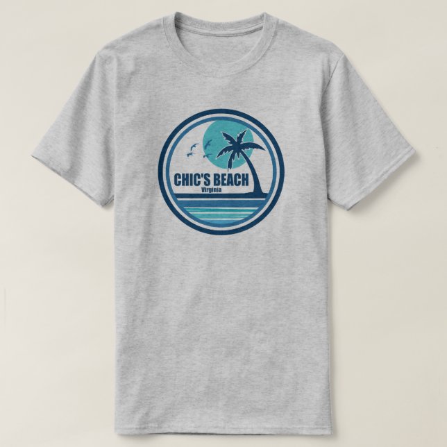 Chic's Beach Virginia Palm Tree Birds T-Shirt (Design vorne)