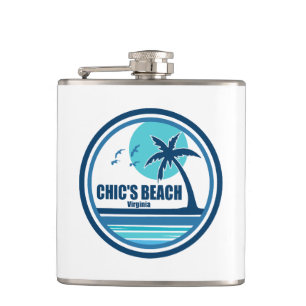 Chic's Beach Virginia Palme Vögel Flachmann