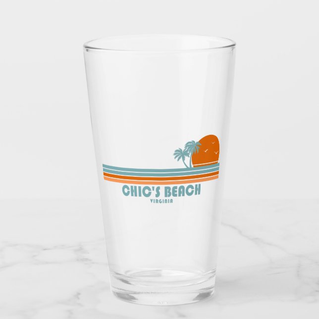 Chic's Beach Virginia Sun Palm Trees Glas (Vorderseite)