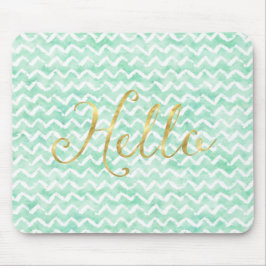 Chictadelloser Watercolor-Zickzack Streifen-Gold Mousepad