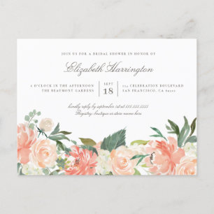 Chicwatercolor-Frühlings-BlumenBrautparty Einladungspostkarte