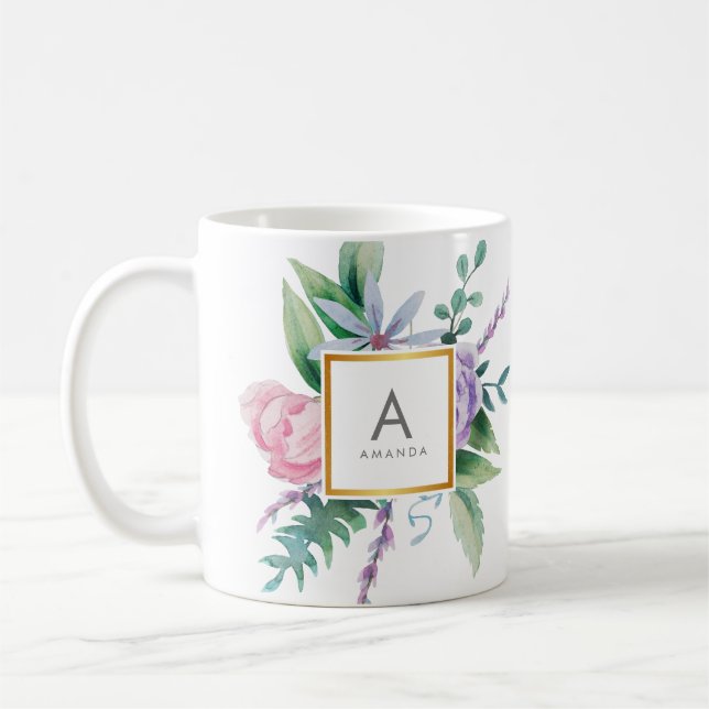 Chicwatercolor-Rosa-lila Kaffeetasse (Links)