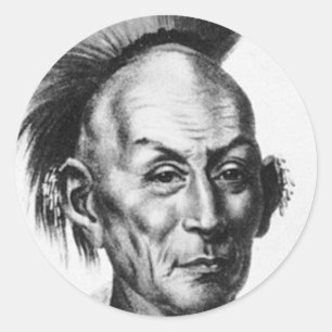 Chief Black Hawk Runder Aufkleber