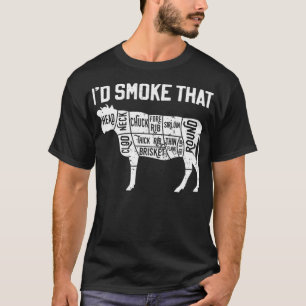 Chief Butcher Cook BBQ Id Smoke That Cow Beef dino T-Shirt