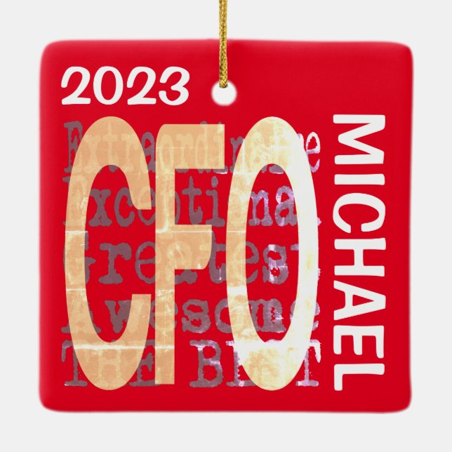Chief Financial Officer CFO Extraordinaire CUSTOM Keramikornament (Rückseite)