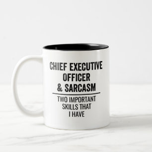 Chief Führungskraft Officer und Sarcasm zwei wicht Zweifarbige Tasse
