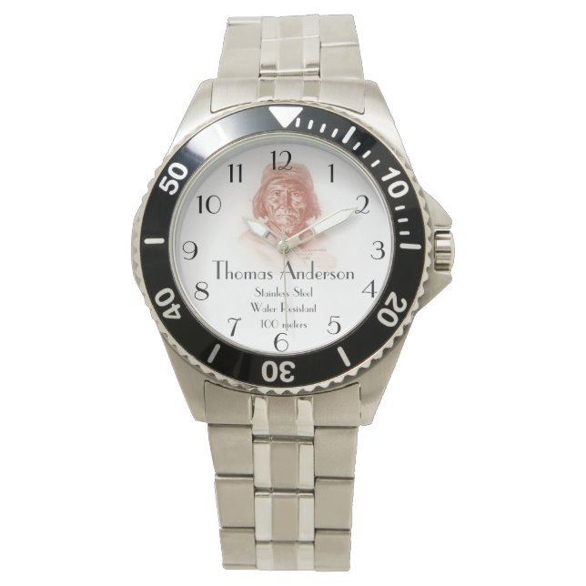 Chief Geronimo Personalisierter Militärstil Armbanduhr (Vorderseite)