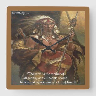 Chief Joseph Mother Earth Zitat Wanduhr