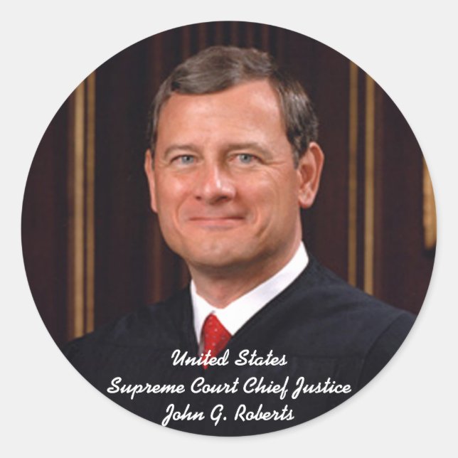 Chief Justice John G. Roberts Runder Aufkleber (Vorderseite)