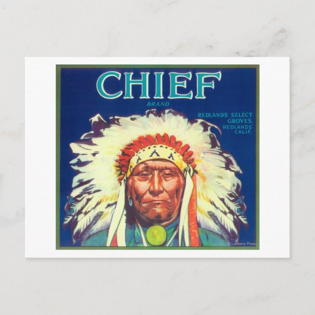 Chief Orange LabelRedlands, CA Postkarte (Vorderseite)