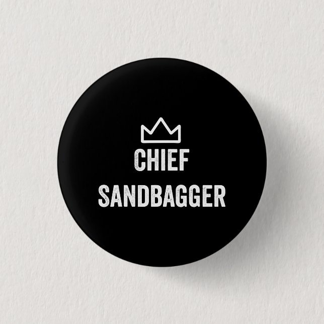 Chief Sandbagger Golf Meme Bjj Schach Sandbag Button (Vorderseite)
