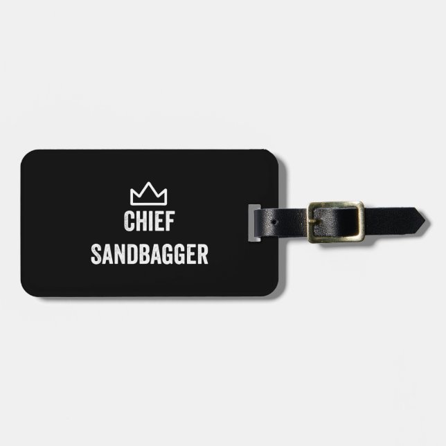 Chief Sandbagger Golf Meme Bjj Schach Sandbag Gepäckanhänger (Vorderseite horizontal)