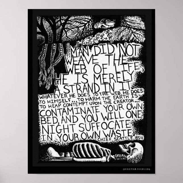 Chief Seattle Quote Poster - Web of Life (Vorne)