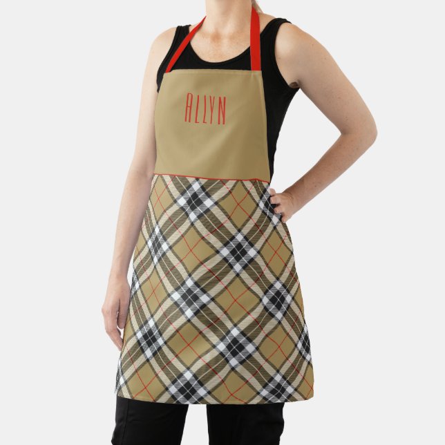 Chief Thomson Camel Tartan Pläd Name Schürze (InSitu)