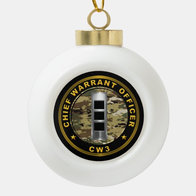 Chief Warrant Officer Three CW3 Metal Ornament (Vorderseite)