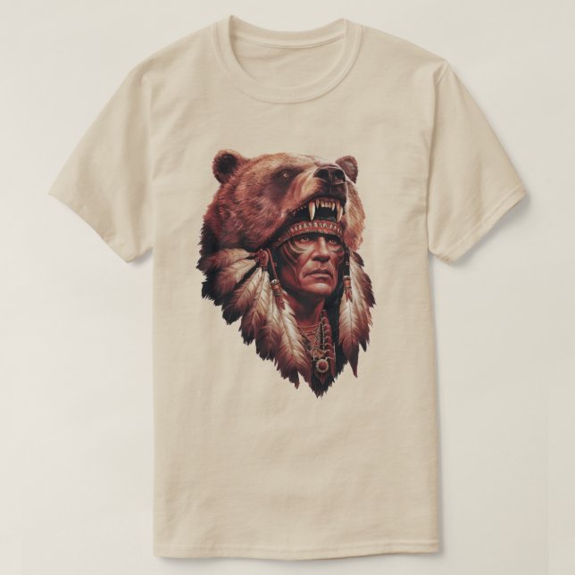 Chief with a bear skin T-Shirt (Design vorne)