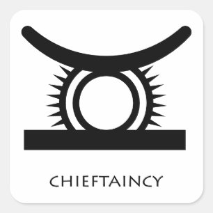 Chieftaincy ( Ohen Adwae ) Adinkra Symbol Aufklebe Quadratischer Aufkleber