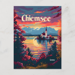 Chiemsee Deutschland Vintage Kunst Postkarte
