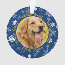 Chien 2 Photo Blue Snowflake Custom Christmas