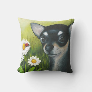 Chien 79 noir Chihuahua Coussin coque