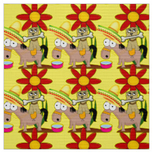 Chien à âne mexicain Sombrero Tissu jaune