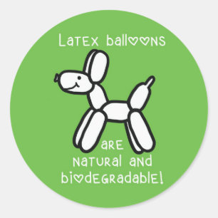 Chien à ballon : Le latex est un Autocollant natur