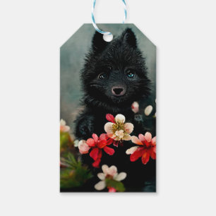 Chien à chien noir - étiquette cadeau pour chien