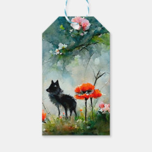 Chien à chien noir - étiquette cadeau pour chien