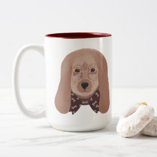 Chien à col mou Grosses oreilles Peindre des tasse