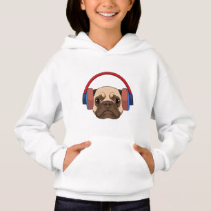Chien à la musique avec casque