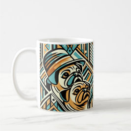 Chien à visage plat avec casquette cadeau de tasse