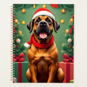 Chien adorable avec un chapeau de Père Noël