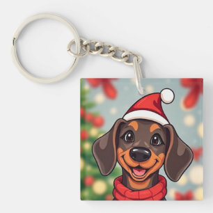 Chien adorable portant un chapeau de Père Noël