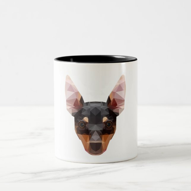 Chien animal géométrique de Pinscher de tasse (Centre)