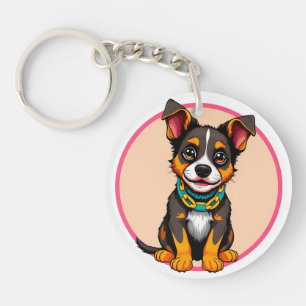 Chien animé mignon avec collier
