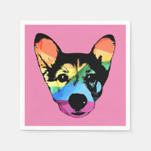 Chien arc-en-ciel, serviettes en papier