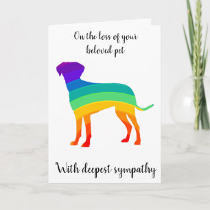 Chien arc en ciel silhouette photo animal carte de