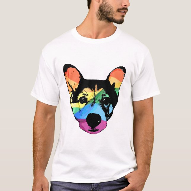 Chien arc-en-ciel, t-shirt (Devant)