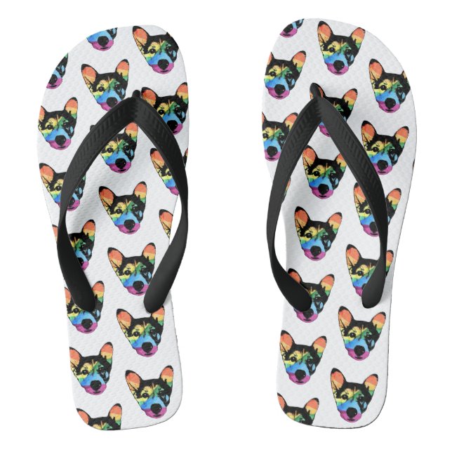 Chien arc-en-ciel, tongs (Semelle)
