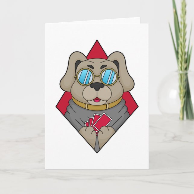 Chien au Poker avec cartes de Poker (Devant)