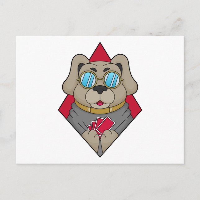 Chien au Poker avec cartes de Poker (Devant)