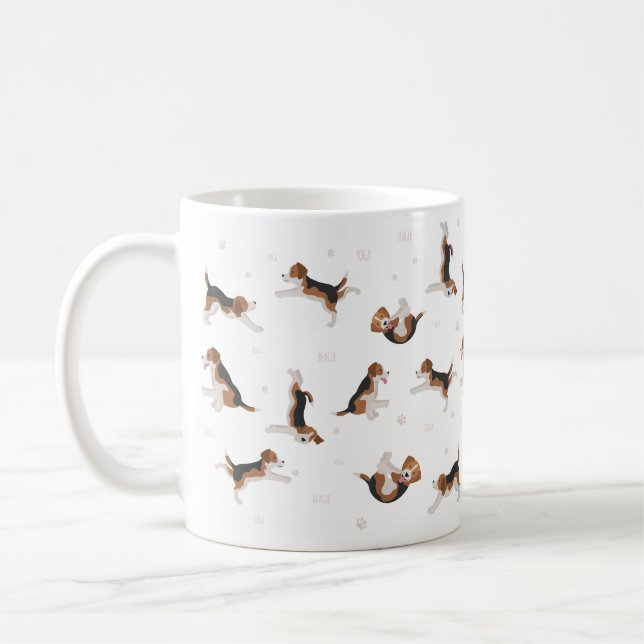 Chien beagle yoga mug (Gauche)