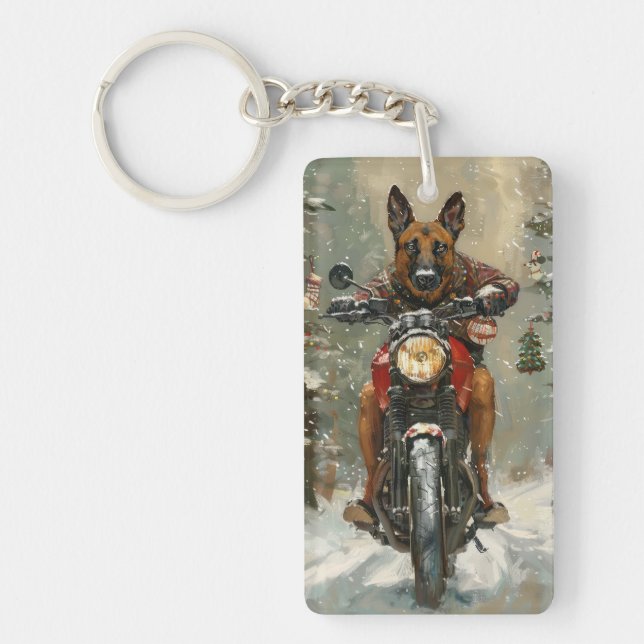 Chien belge Malinoi équitation moto Noël (Devant)